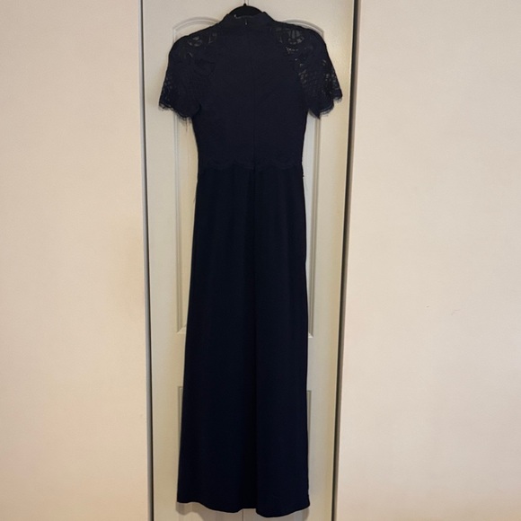 Navy Lace High-Neck Jumpsuit - Picture 4 of 5